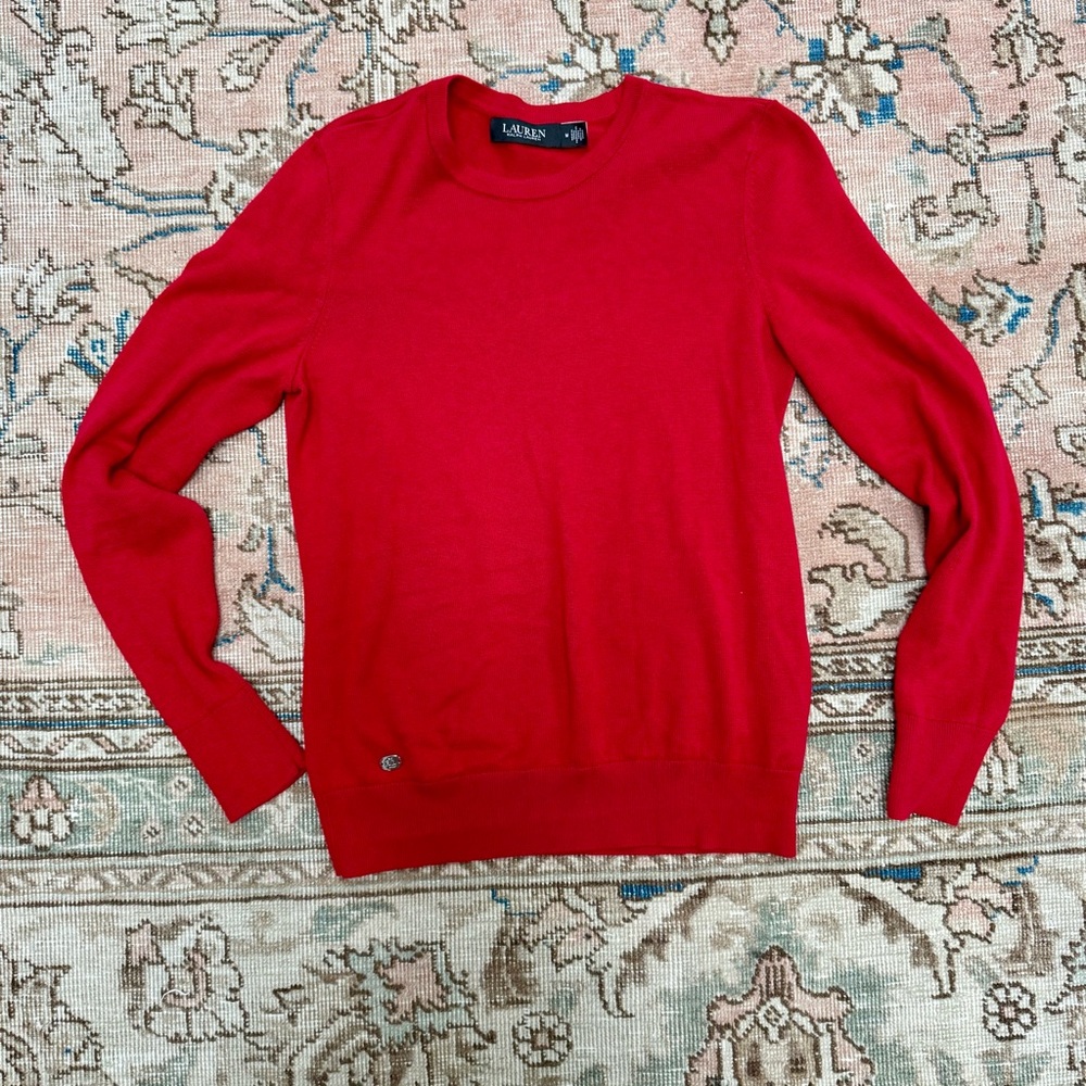 Ralph Lauren Men's Vibrant Red Crewneck Sweater